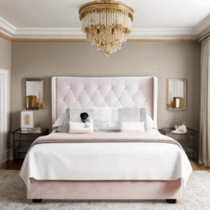 Cambridge Upholstered Wingback Bed